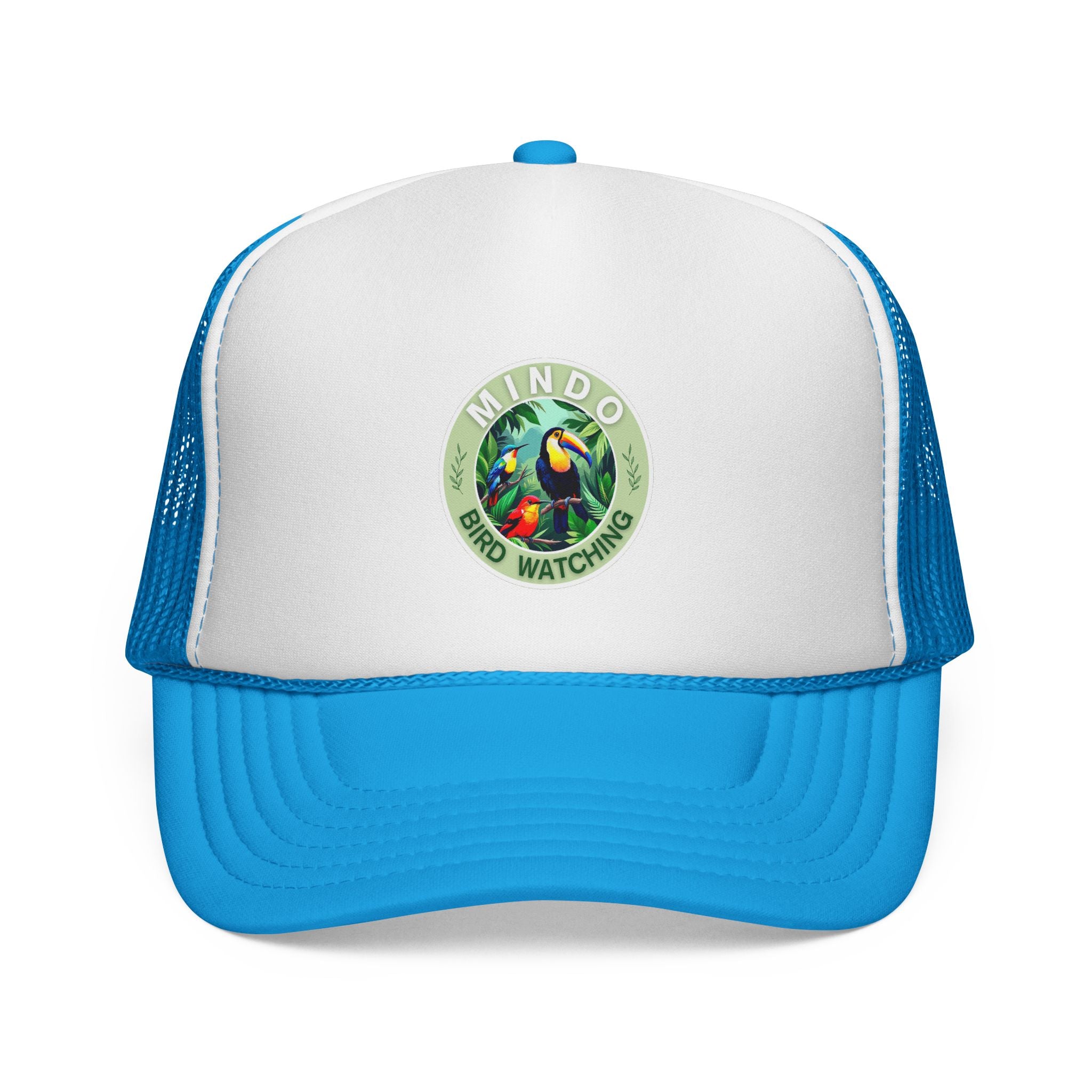 Mindo Bird Watching Trucker Cap — Tropical Toucan Patch Mesh Hat