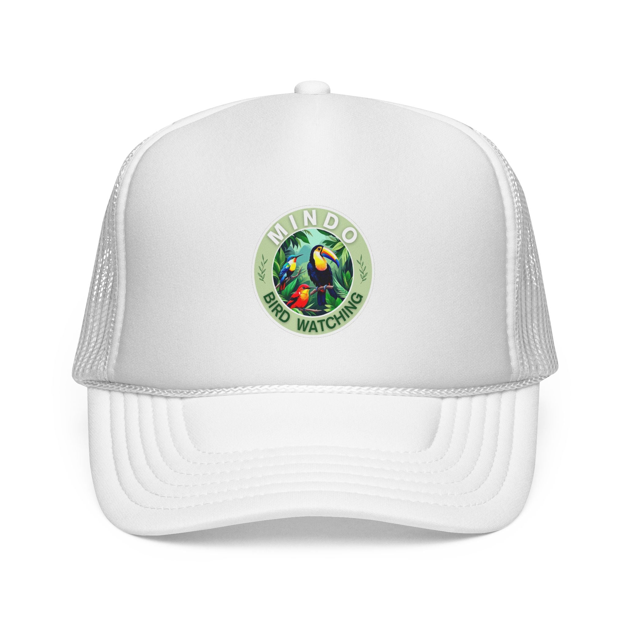 Mindo Bird Watching Trucker Cap — Tropical Toucan Patch Mesh Hat
