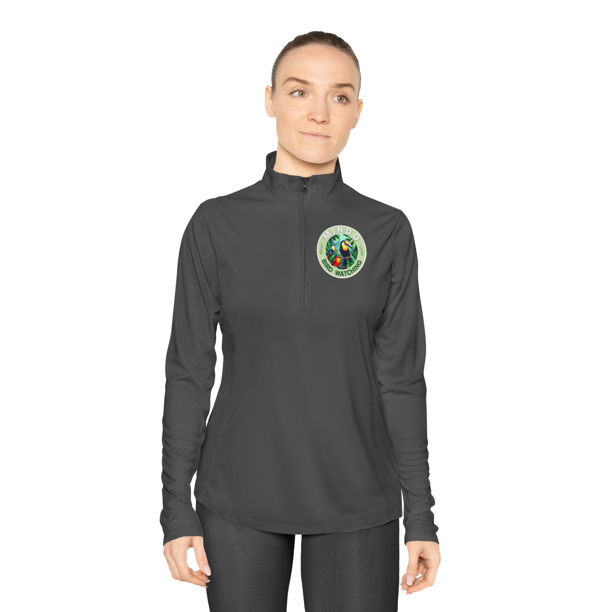 Ladies Quarter-Zip Pullover — Mindo Bird Watching Badge (Mindo, Ecuador)