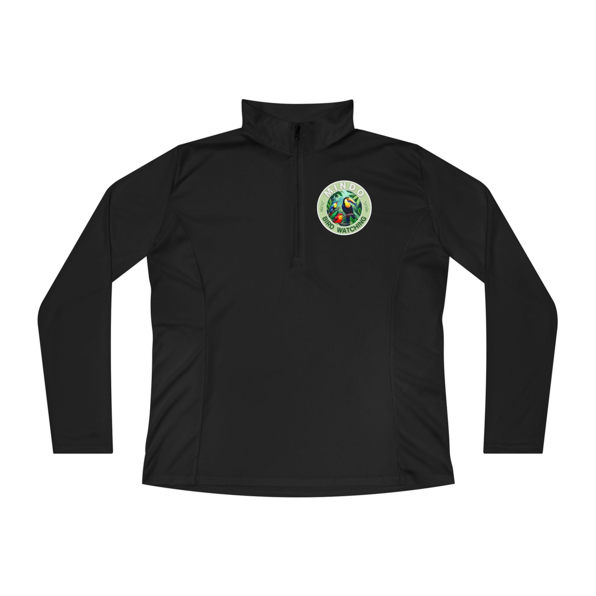 Ladies Quarter-Zip Pullover — Mindo Bird Watching Badge (Mindo, Ecuador)