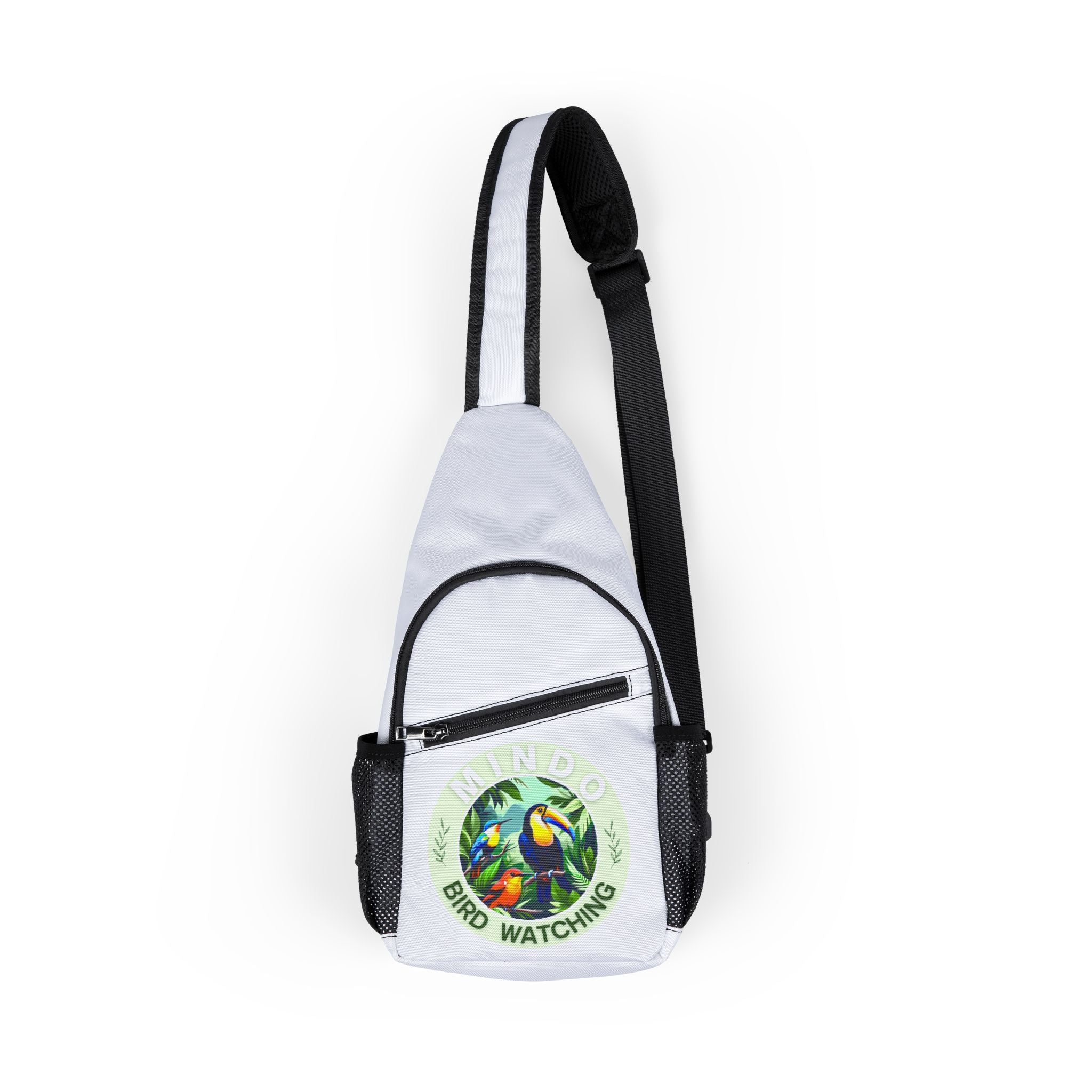 Mindo Bird Watching Sling Pack — Crossbody Chest Bag with Tropical Emblem
