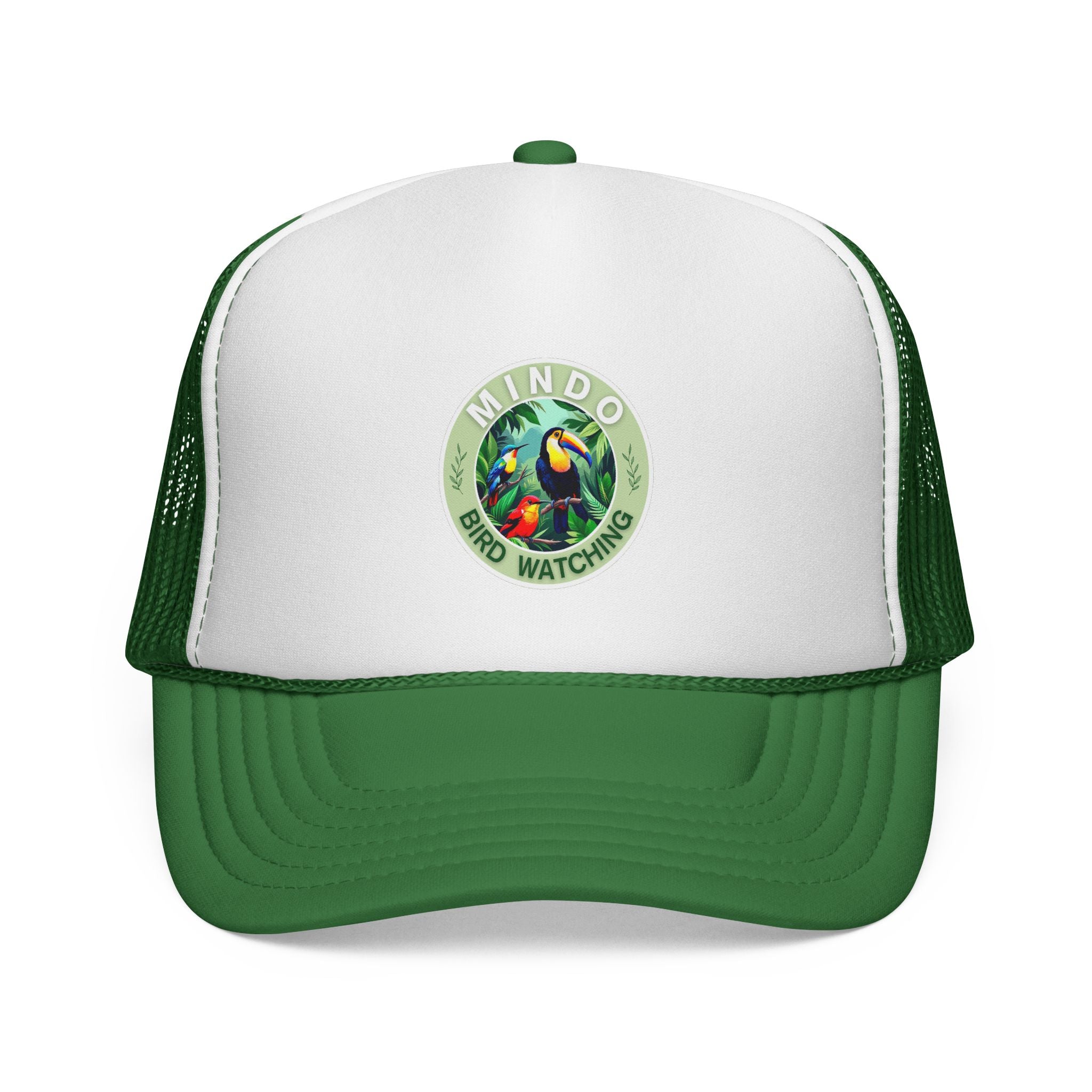 Mindo Bird Watching Trucker Cap — Tropical Toucan Patch Mesh Hat