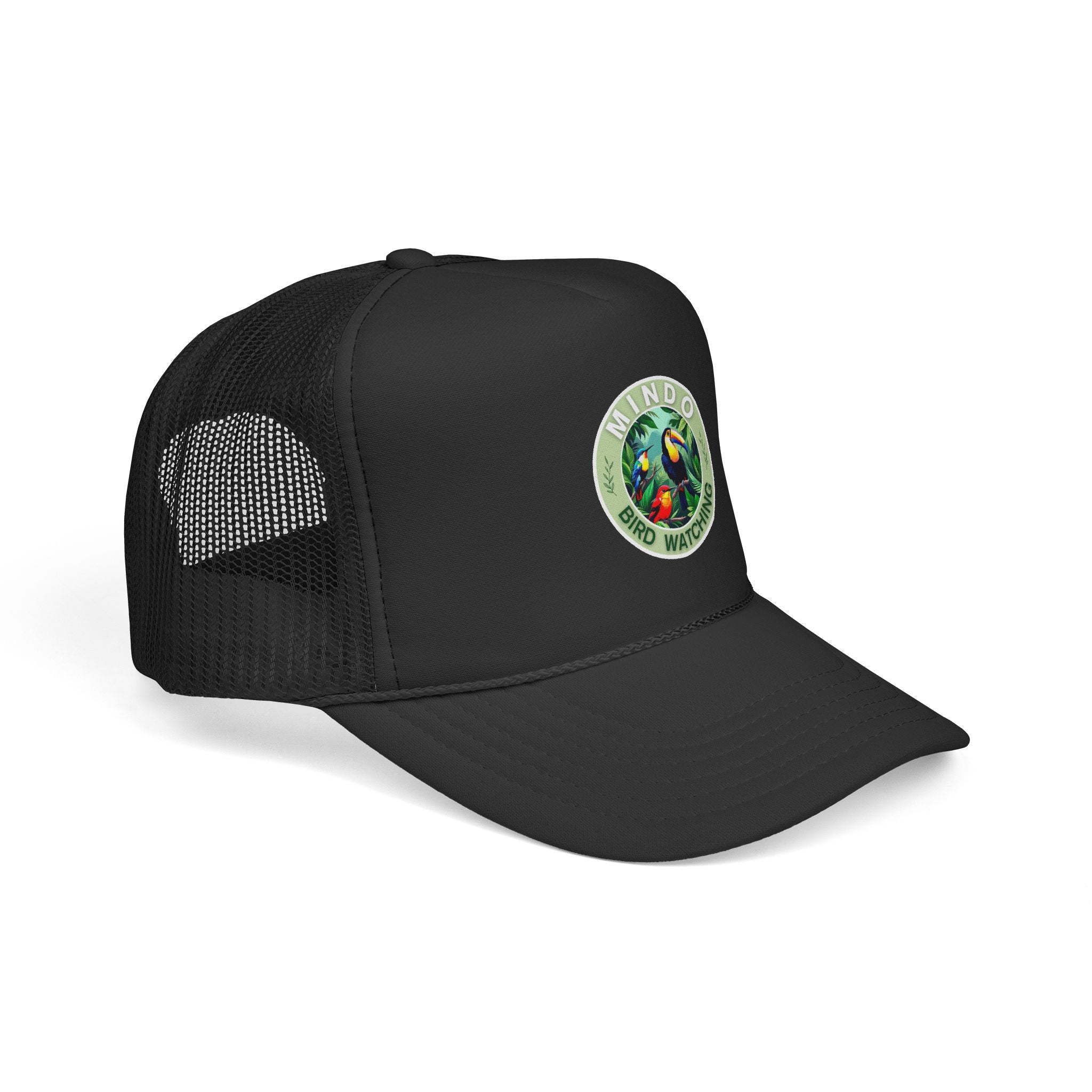 Mindo Bird Watching Trucker Cap — Tropical Toucan Patch Mesh Hat