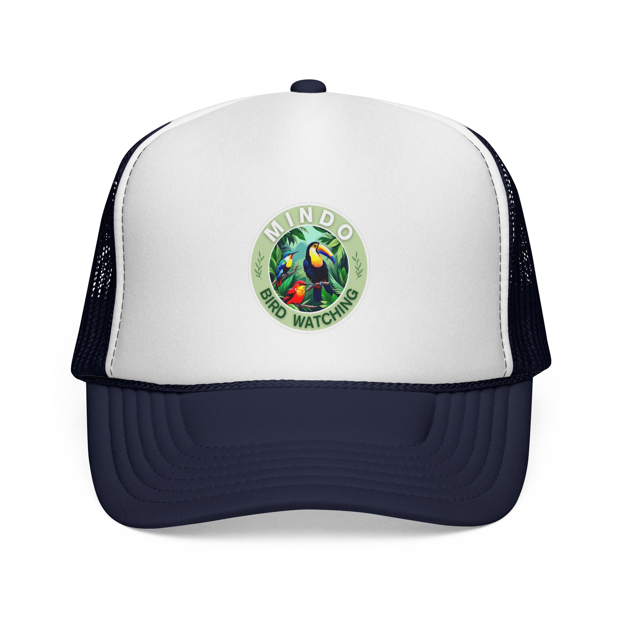 Mindo Bird Watching Trucker Cap — Tropical Toucan Patch Mesh Hat