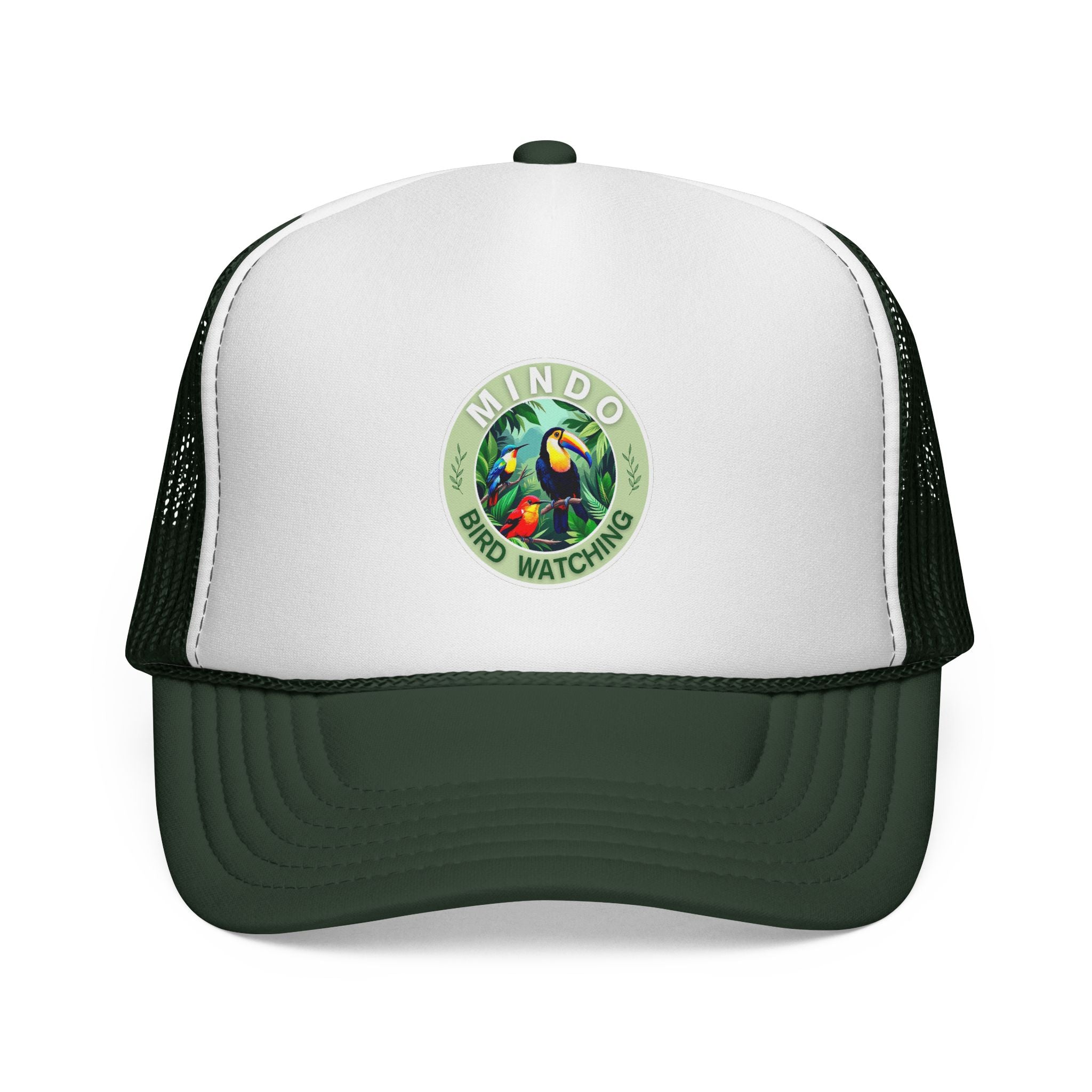 Mindo Bird Watching Trucker Cap — Tropical Toucan Patch Mesh Hat