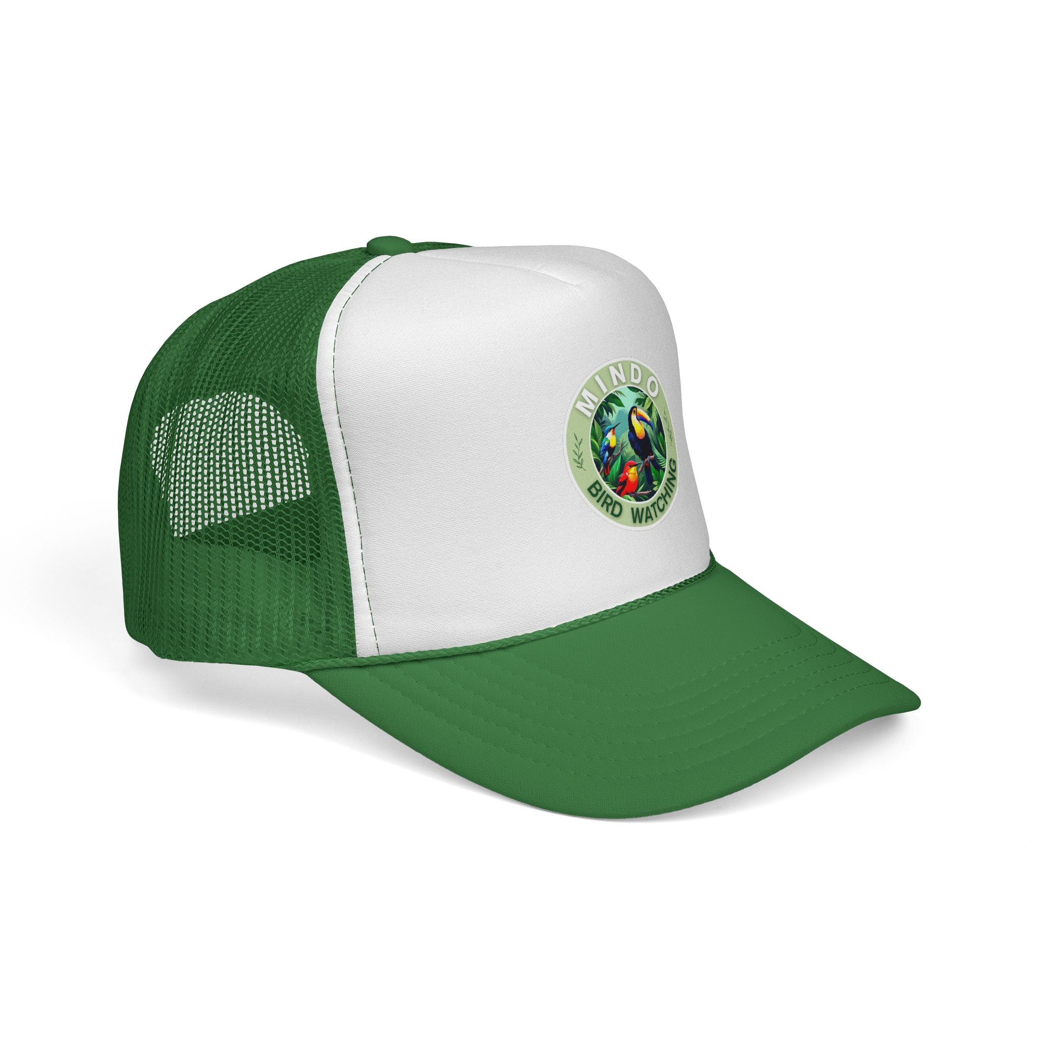 Mindo Bird Watching Trucker Cap — Tropical Toucan Patch Mesh Hat