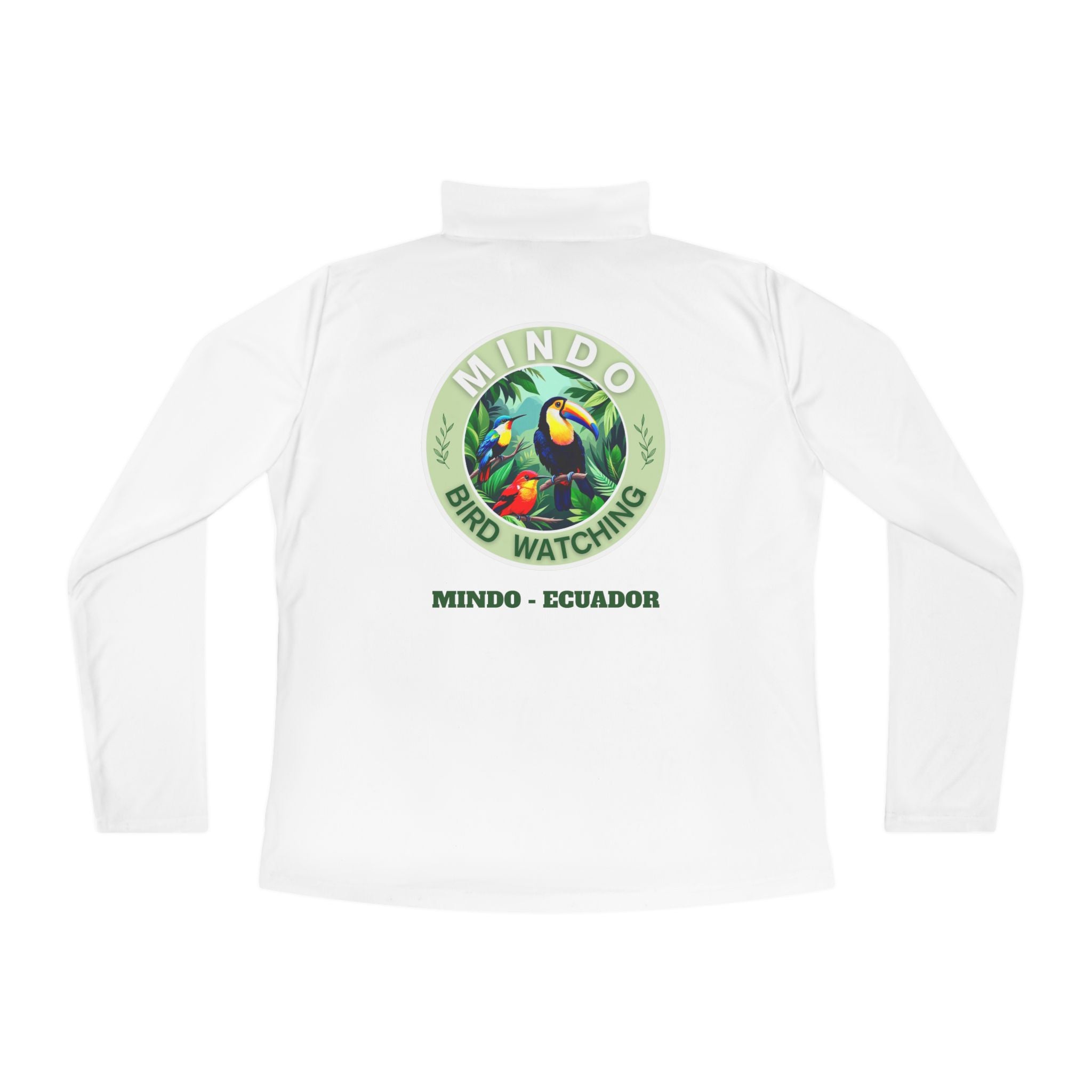Ladies Quarter-Zip Pullover — Mindo Bird Watching Badge (Mindo, Ecuador)